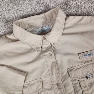 Columbia PFG Large Beige Omni-Shade Womens Fishing Shirt